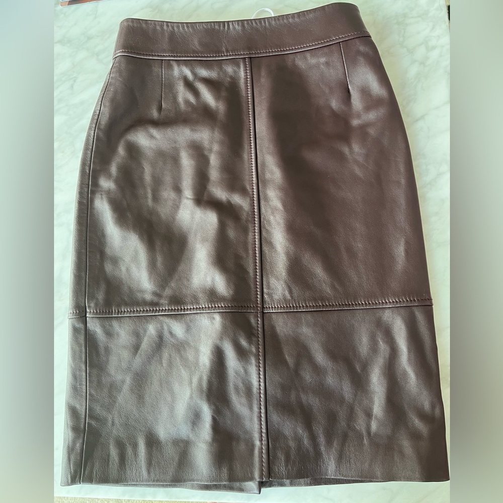 NWT Boss by Hugo Boss Leather Pencil Skirt, Size 4